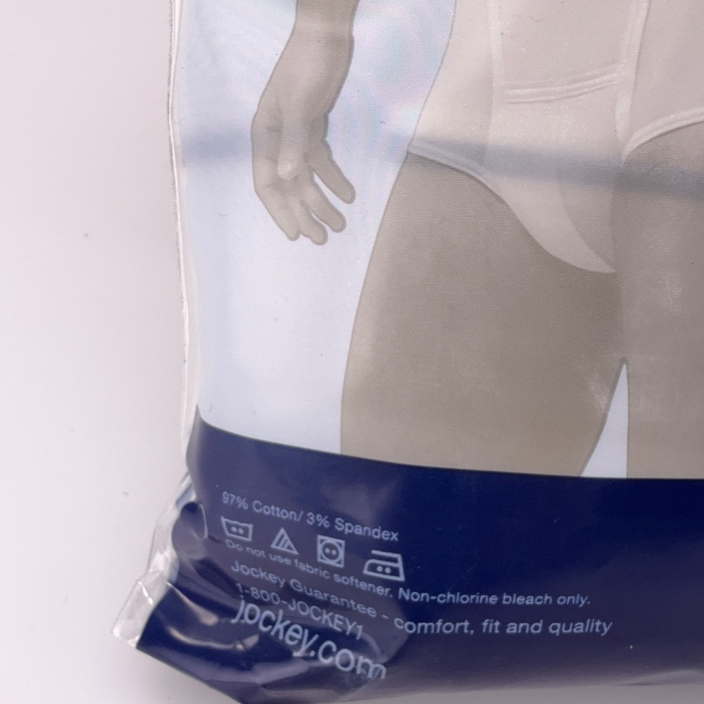 Jockey Pouch Briefs 3 Pack White Cotton Stretch‎ H-Fly Classic Fit Large 001145 - Picture 4 of 5